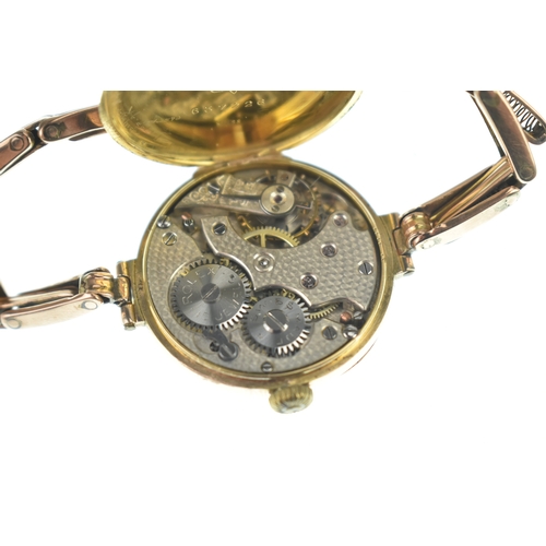 58 - An early 20th century Rolex 9ct gold ladies manual wind wristwatch together with a loose Rolex buckl... 