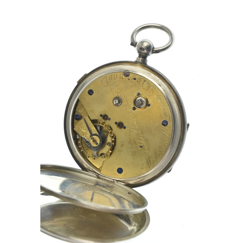 6 - A late Victorian Thomas Russell & Son silver open face chronograph stop/start pocket watch, the whit... 