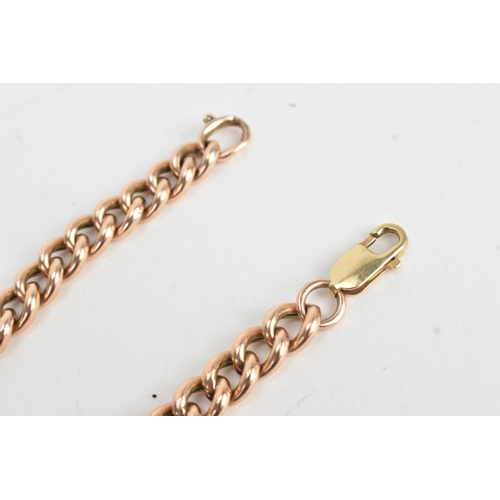 13 - A 9ct gold curb link chain bracelet, with a lobster claw clasp, stamped 9K, 20cm, 12.6 grams 
If the... 