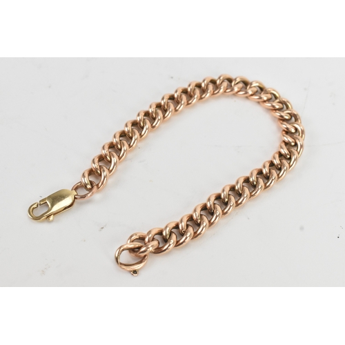 13 - A 9ct gold curb link chain bracelet, with a lobster claw clasp, stamped 9K, 20cm, 12.6 grams 
If the... 