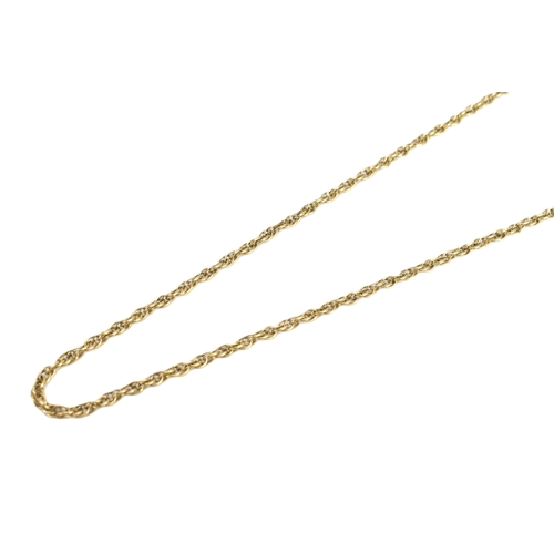 22 - A 9ct gold rope twist chain necklace, fitted with a bolt ring clasp, stamped 375, 41cm, 8.8 grams 
I... 