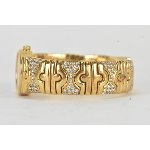 3 - A Bulgari ‘Parentesi’ 18ct gold and diamond lady’s wristwatch, the circular champagne dial with gilt... 