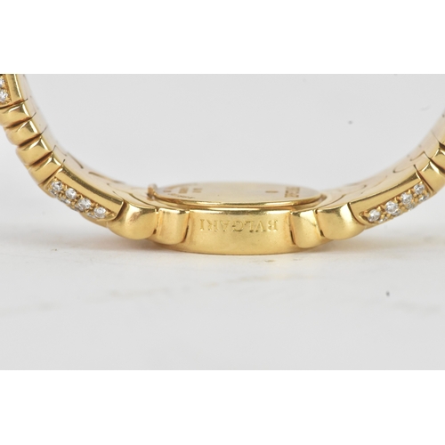 3 - A Bulgari ‘Parentesi’ 18ct gold and diamond lady’s wristwatch, the circular champagne dial with gilt... 