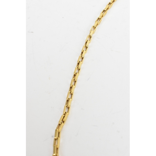 36 - A 9ct yellow gold box link chain necklace, with box link clasp, stamped 375, 71cm long, weight 13.8g... 