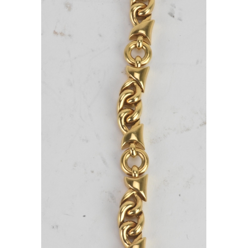 4 - A Bulgari ‘Doppio Cuore’ 18ct gold and diamond necklace, designed as a series of polished interwoven... 