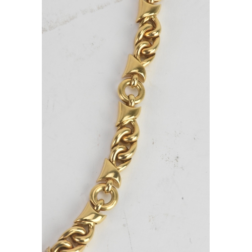 4 - A Bulgari ‘Doppio Cuore’ 18ct gold and diamond necklace, designed as a series of polished interwoven... 