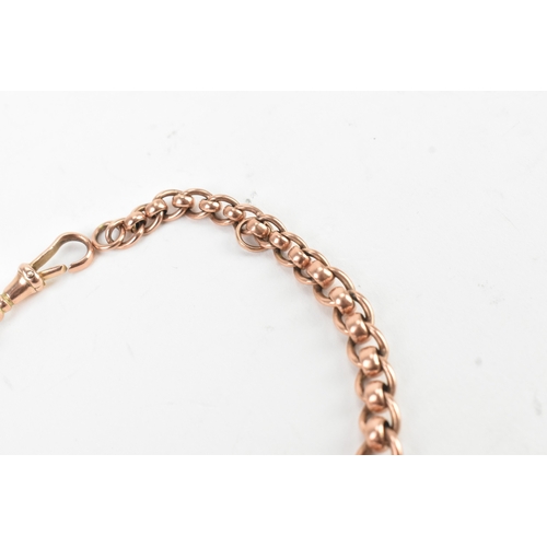40 - A 9ct rose gold fancy link chain bracelet with graduated links, and a bulldog clasp, stamped 375, 23... 