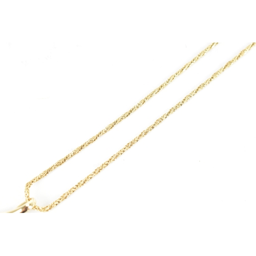 54 - A pearl and diamond 14ct yellow gold pendant, on an 18ct yellow gold herringbone woven link necklace... 