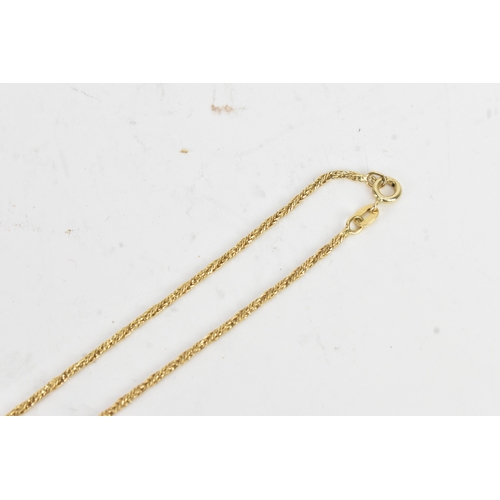 54 - A pearl and diamond 14ct yellow gold pendant, on an 18ct yellow gold herringbone woven link necklace... 