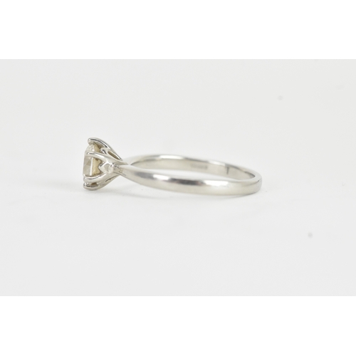 6 - A diamond solitaire platinum engagement ring, with GIA certificate, 0.81ct, round brilliant cut, col... 