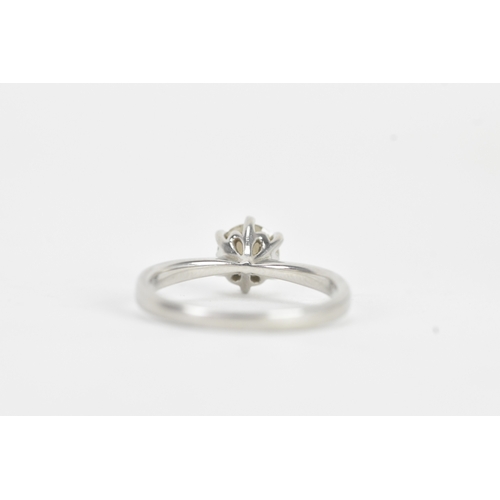 6 - A diamond solitaire platinum engagement ring, with GIA certificate, 0.81ct, round brilliant cut, col... 