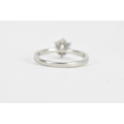 6 - A diamond solitaire platinum engagement ring, with GIA certificate, 0.81ct, round brilliant cut, col... 
