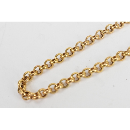 9 - An Italian 9ct gold cable link gold chain necklace, stamped 375, with bolt ring clasp, 41cm long, 6.... 