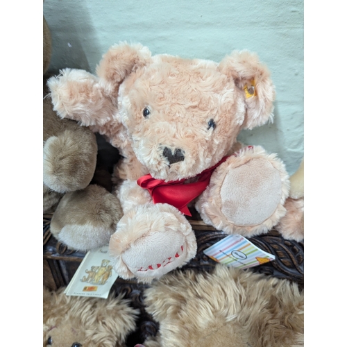 41 - A collection of modern teddy bears to include 2020 Steiff and a Steiff Club example, Ty beanie babie... 