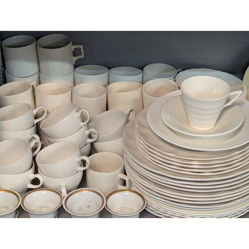 52 - A large mixed group of ceramics to a fine piece tea service, floral butter dish, cups, saucers and o... 