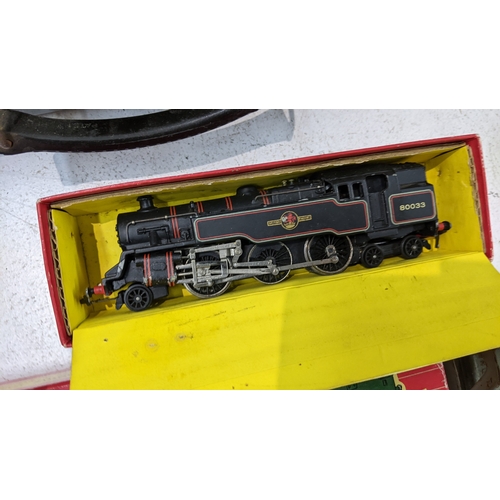 23 - A mixed lot of toys to include two boxed Hornby 00 gauge locomotives, Airfix and other items
Locatio... 