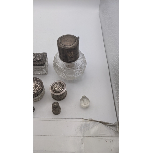 Silver collectables to include silver topped dressing table jars ...