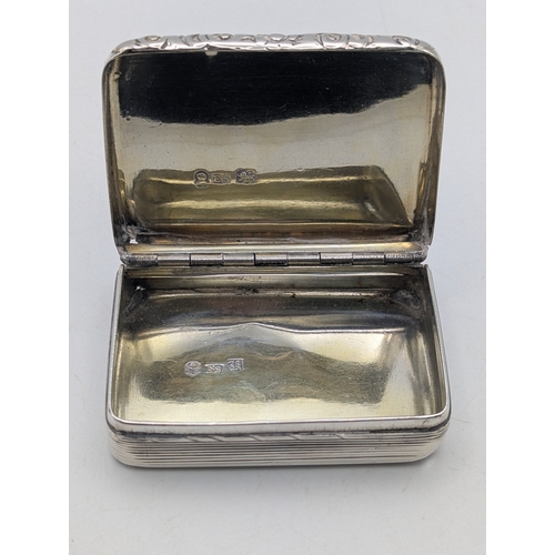 A George III silver snuff box, hallmarked Birmingham 1833, in ...