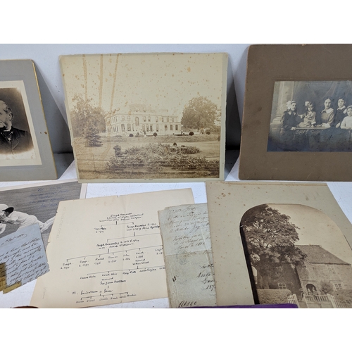 A Victorian scrapbook and photographs and a document letter relating to ...