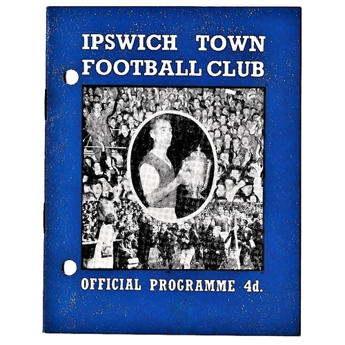 103 - Ipswich Town v Chelsea 1961 December 2nd League score & team change in pen hole punched left