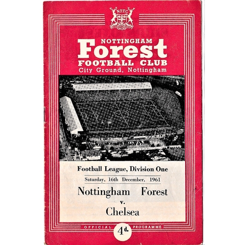 105 - Nottingham Forest v Chelsea 1961 December 16th League pen mark & number on back cover