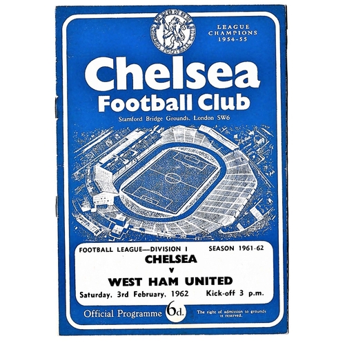 116 - Chelsea v West Ham United 1962 February 3rd League horizontal crease