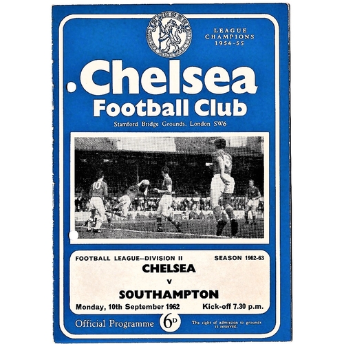 142 - Chelsea v Southampton 1962 September 10th League hole punched left