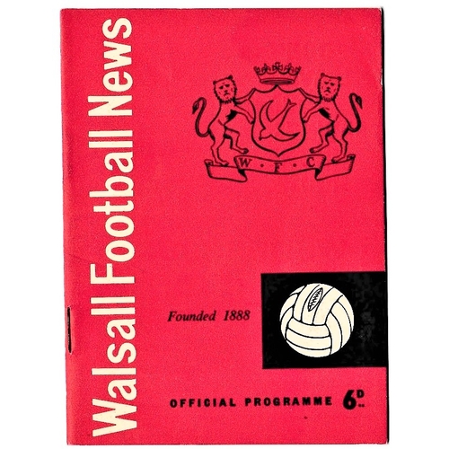 156 - Walsall v Chelsea 1962 November 10th League