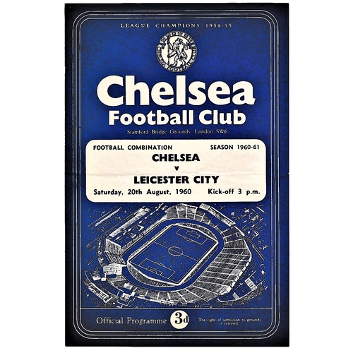 17 - Chelsea v Leicester City 1960 August 20th Football Combination horizontal & vertical creases