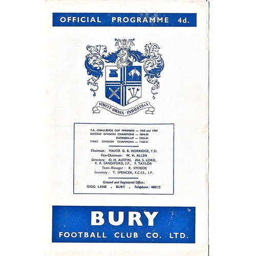 178 - Bury v Chelsea 1963 April 16th League horizontal crease