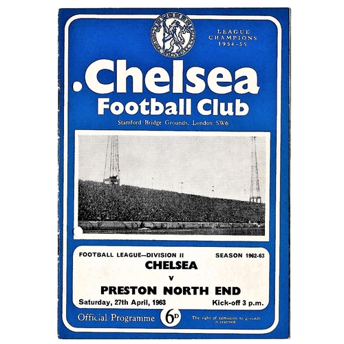 180 - Chelsea v Preston North End 1963 April 27th League hole punched left