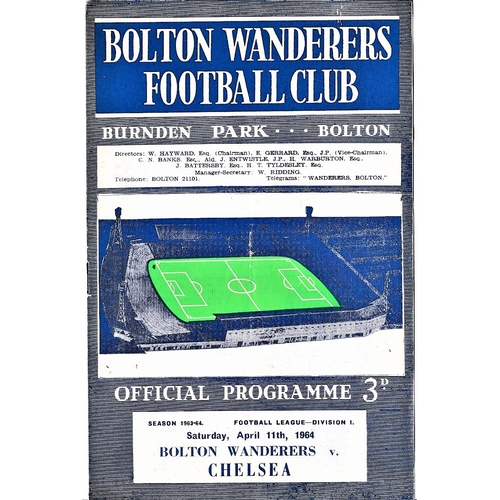 236 - Bolton Wanderers v Chelsea 1964 April 11th League vertical crease