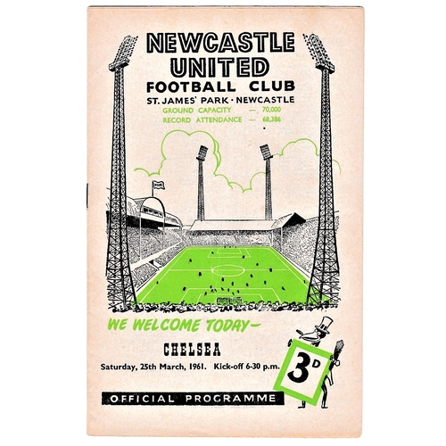 66 - Newcastle United v Chelsea 1961 March 25th League light vertical crease