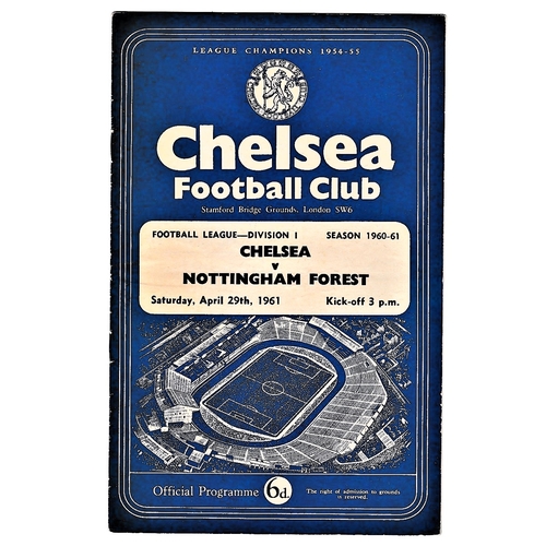 77 - Chelsea v Nottingham Forest 1961 April 29th League horizontal & vertical creases