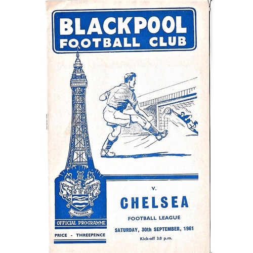 93 - Blackpool v Chelsea 1961 September 30th League  team change & score in pen