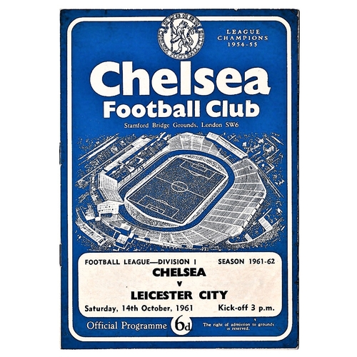 95 - Chelsea v Leicester City 1961 October 14th League team change in pen