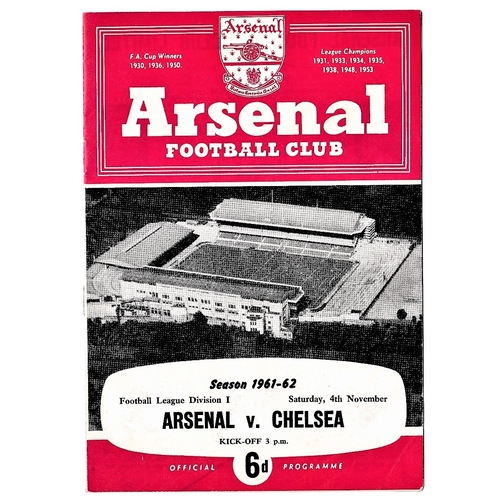 99 - Arsenal v Chelsea 1961 November 4th League team change in pencil