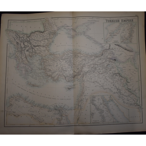 456 - Turkish Empire by A. Fullarton & Co. Edinburgh, London & Dublin, a map from the 1860s detailing the ... 