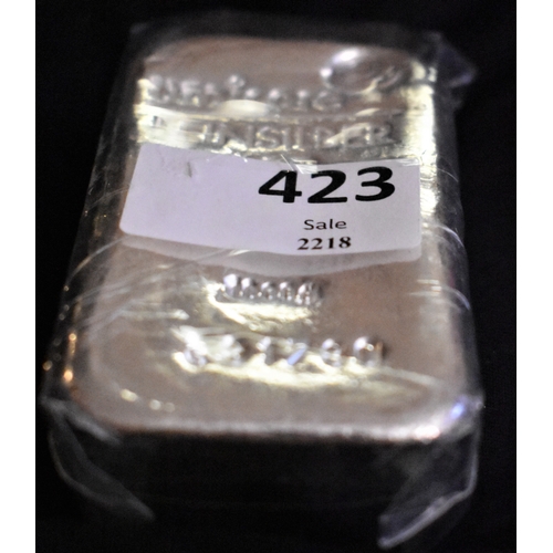 423 - One Kilo Hallmarked Silver Bar (1000 grams) with certificate