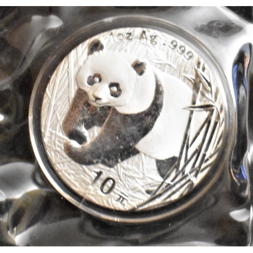 454 - China 2002 20 Yuan Silver Panda KM A1365, Proof and sealed