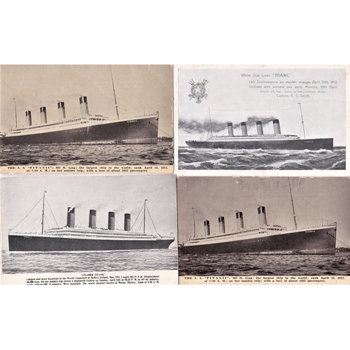 304 - Titanic Postcards - A range of Eight Postcards of The White Star Line Ship, mostly used shortly afte... 