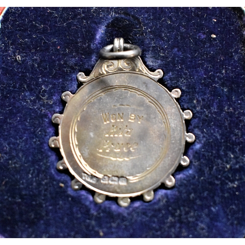 29 - Harpur Charity Girls Silver School and enamel Fob Medallion prize, hall marked Birmingham 1916 boxed... 