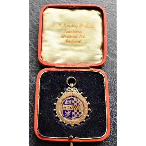 29 - Harpur Charity Girls Silver School and enamel Fob Medallion prize, hall marked Birmingham 1916 boxed... 