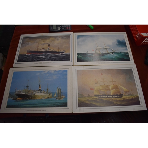 302 - Harrison Line - A fine range of colour prints of shipping throughout the ages, many with calendars l... 