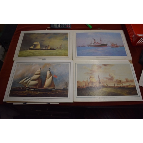 302 - Harrison Line - A fine range of colour prints of shipping throughout the ages, many with calendars l... 