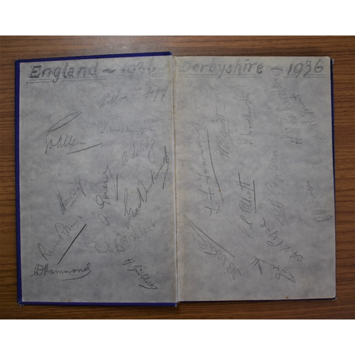 133 - Lancashire County and Manchester Cricket Club Official Handbook 1936 with signatures in pencil of th... 