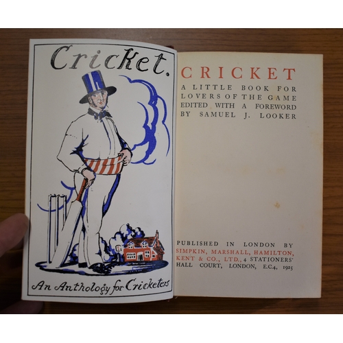 137 - Cricket An Anthology for Cricketers written by S. J. Looker and printed 1925