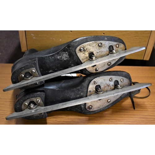 144 - 1930's Women's Ice Skates, size 5, Mode; No.51 Skate made by John Wilson, Portland works, Sheffield.