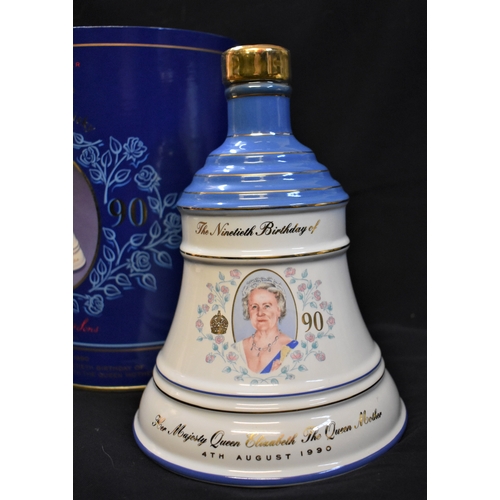 14 - Bell's Queen Mother's 90th birthday. A limited edition Bell's ceramic decanter produced to celebrate... 