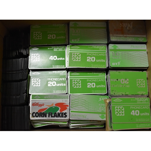 266 - Telephone Cards - Large quantity of Green BT Telephone cards, duplicated. (Many Hundred)